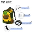thumbnail image 3 of Saiise Sunflower Print Laptop Backpack - Adjustable Shoulder Straps, Water-Resistant, Large Capacity, Stylish Design, Unisex for School, Office, Travel-Medium, 3 of 5