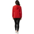 thumbnail image 5 of Women’s Lightweight Cotton Blend Zip Up Hoodie Jacket Red Large, 5 of 9