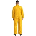 thumbnail image 2 of inlzdz Adult Unisex Wear Resistant Long Sleeve Coveralls Button-up Work Overalls Yellow M, 2 of 5
