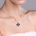 thumbnail image 2 of Gem Stone King 925 Sterling Silver Persian Blue Moissanite and Red Rhodolite Garnet 4 Heart Shape Gemstone Birthstone Pendant Necklace for Women (3.04 Cttw, 6MM Heart, with 18 inch Silver Chain), 2 of 4