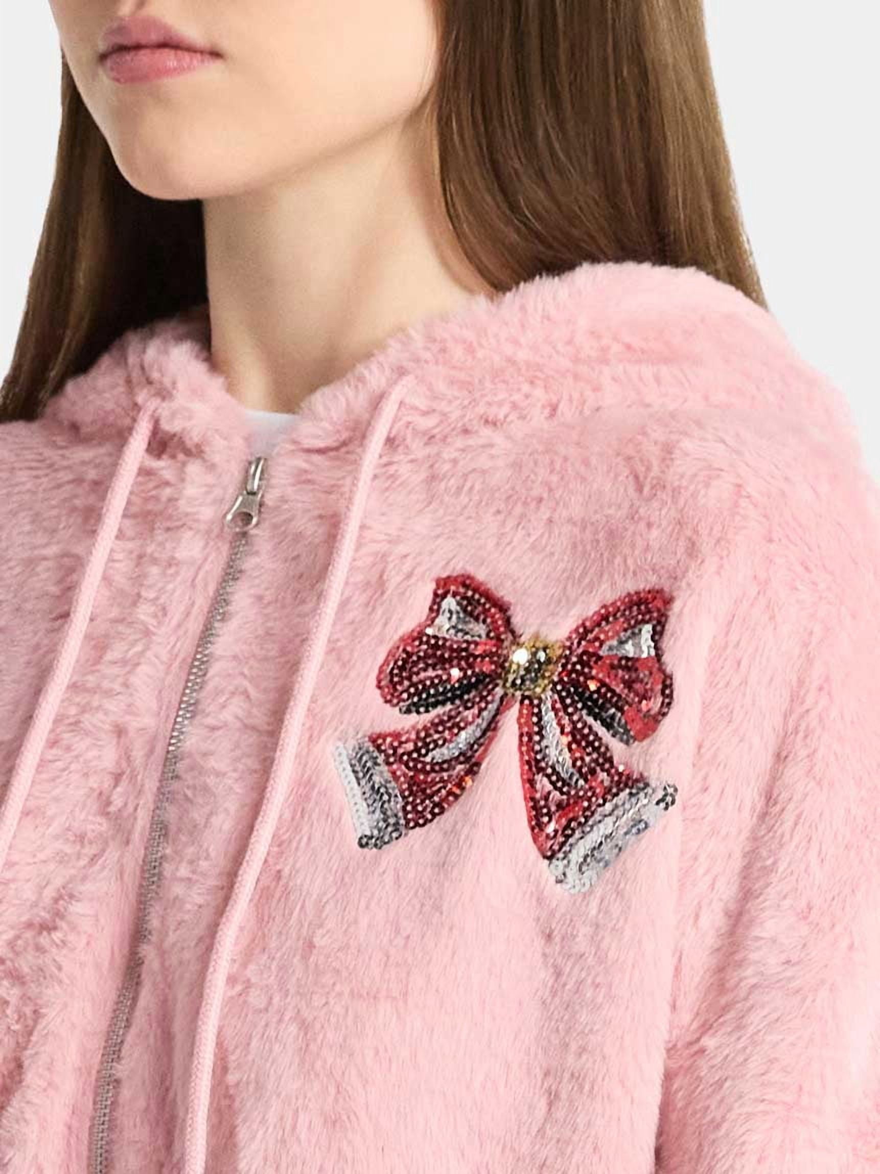 No Boundaries Christmas Plush Jacket, Women's & Women's Plus