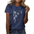 thumbnail image 2 of Busydd Tshirts Shirts for Women Fashion Print Short Sleeve Summer Tops Casual Comfy Crewneck Graphic Tees for Women Versatile Going Out T-Shirts 2XL, 2 of 4