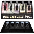 thumbnail image 5 of Bandeja para Efectivo con 5 Coartimentos para Billet y 4 para Monedas, Caja Organizadora de Dinero con Clip Metálico, Ideal para Cajón de Tienda - Negro, 5 of 5