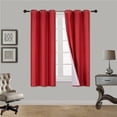 thumbnail image 1 of Elegante panel de cortina para patio, de 2 piezas, color rojo sólido, opaco, con ojales. Tamaño: 89 cm de ancho x 160 cm de largo (cada panel, 60 unidades)., 1 of 1