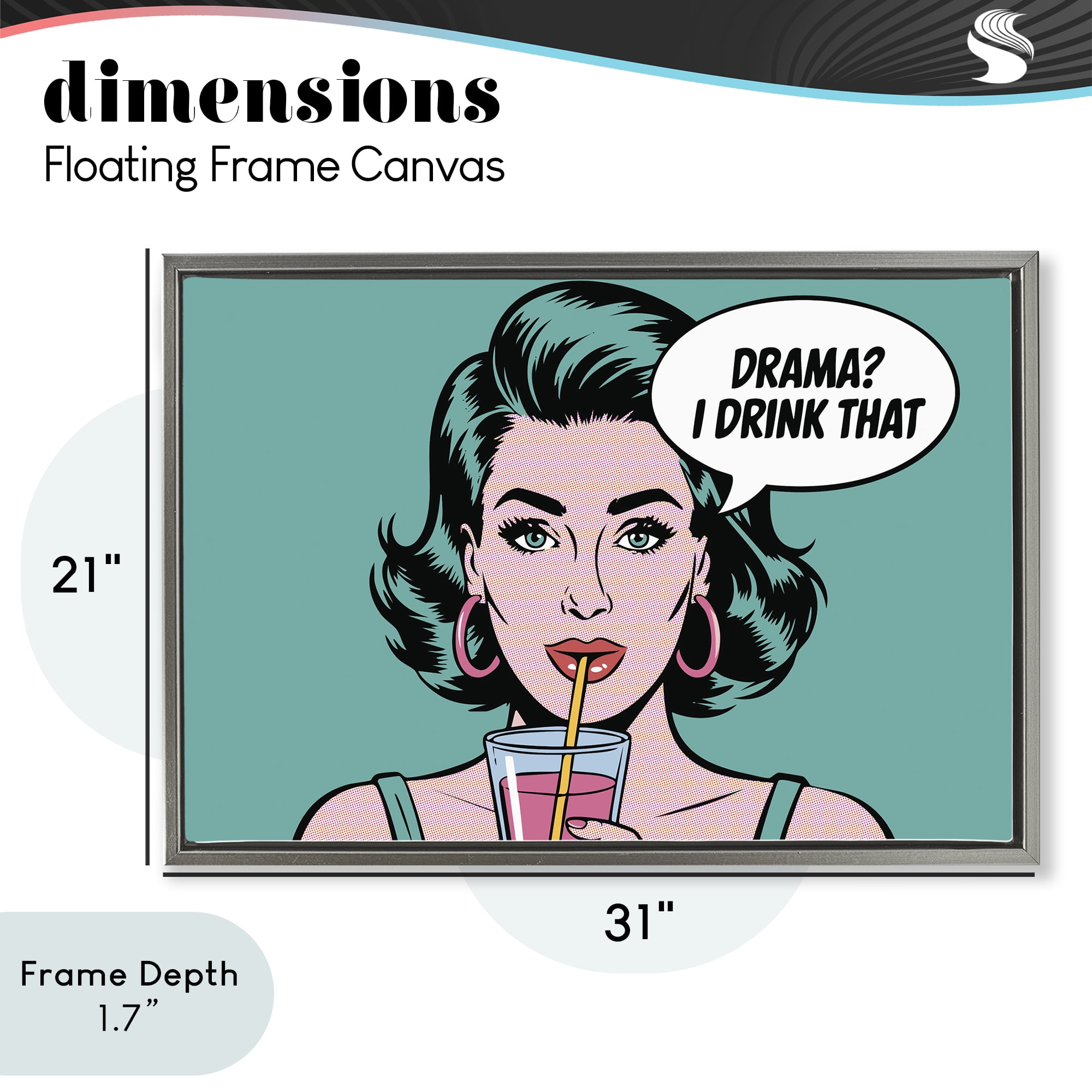 Stupell Industries Drama I Drink That Gray Framed Floater Canvas Wall Art, design by Andreas Magnusson