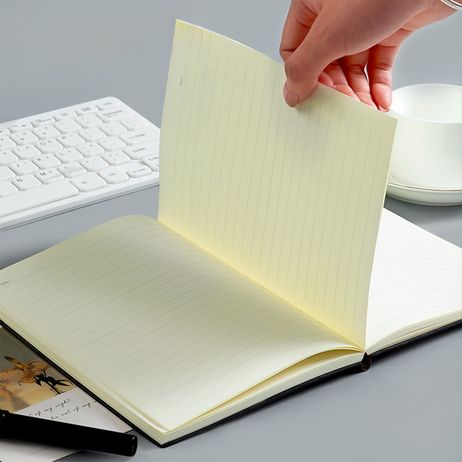 HBBKVI 2 Pack Notebook, A5 Imitation Sheepskin Notepad Review Notebook Thickened Business Work Diary Firm Efficient Office Softcover Book