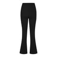 thumbnail image 5 of Womens Pants Knitted Pull Slim Flare Casual Temperament Solid Color Trousers, 5 of 5