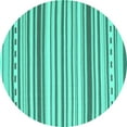 thumbnail image 1 of Ahgly Company Indoor Round Southwestern Turquoise Blue Country Area Rugs, 3' Round, 1 of 4