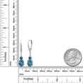 thumbnail image 3 of Gem Stone King 925 Sterling Silver London Blue Topaz and White Lab Grown Diamond Dangle Earrings for Women (5.19 Cttw, Oval 9X7MM), 3 of 4