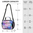 thumbnail image 4 of FORMRS Student Insulated Lunch Bag with Shoulder Strap Reusable Cooler Box for School, Pastel Pink Marble Pattern, 4 of 9