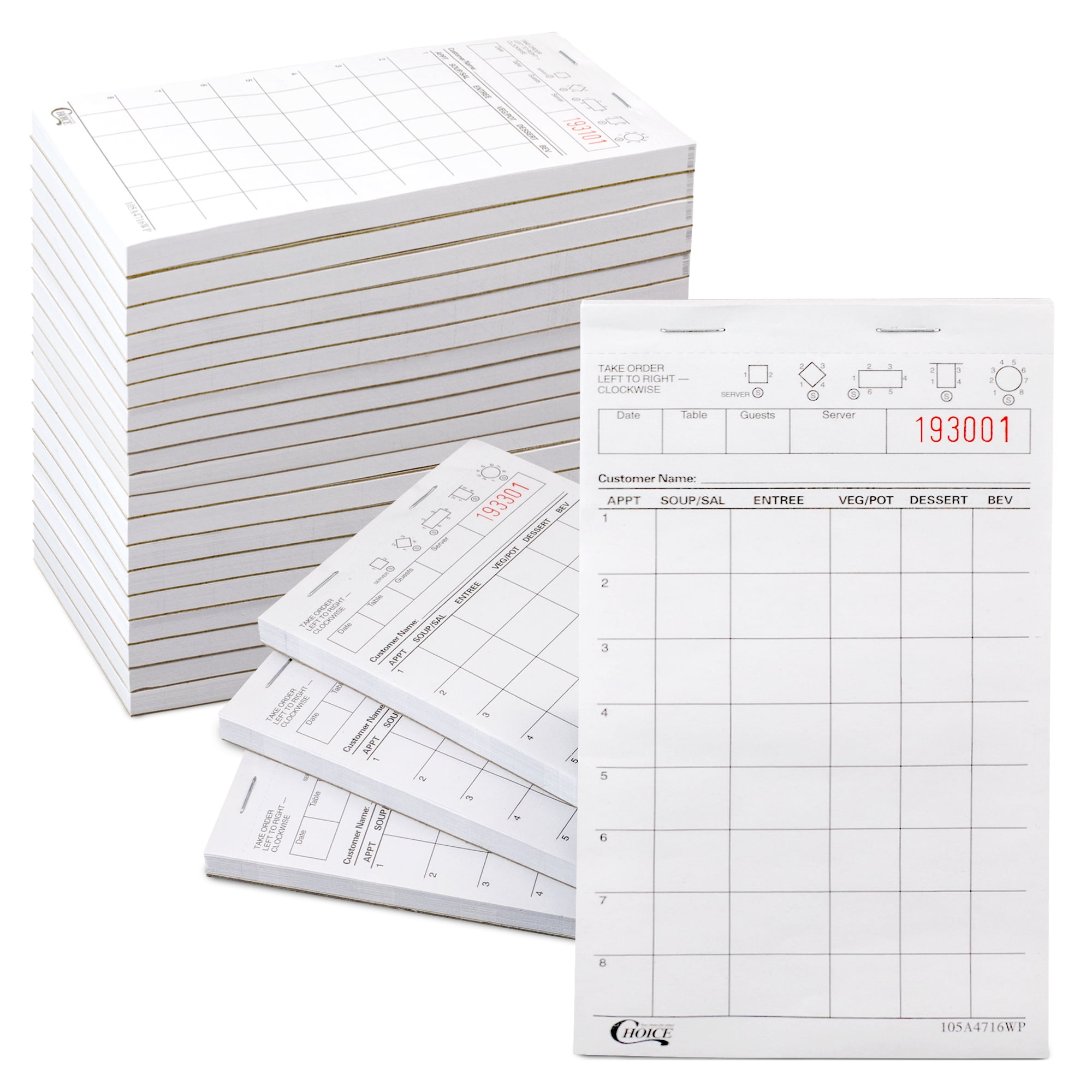 Server Order Notepads 10 Pack by Stock Your Home White Guest Check Pad 