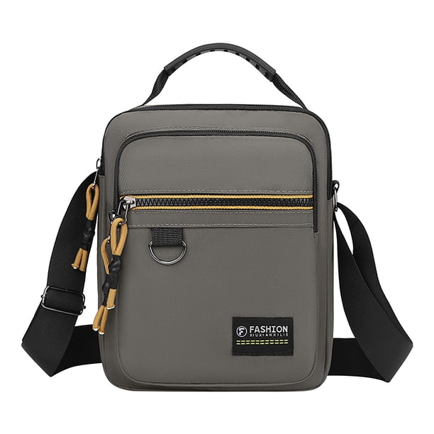 Bolso bandolera de gran capacidad para hombre, de nailon, organizador multicapa, 24 x 19 x 7 cm, resistente, para viaje y negocios.