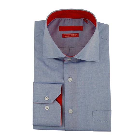 Mens Light Blue Shirt DTI DARYA TRADING GV Executive 100%