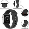 thumbnail image 3 of Silicone Sport Replacement Band 38mm 40mm with Adjustable Buckle, Compatible for Apple Watch Series 6/5/4/3/2/1 [Black], 3 of 5