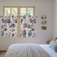 thumbnail image 3 of Farmhouse Flowers Kitchen Curtain for Berdoom Living Room Cafe 45 Inch Length, Botanical Purple Blue Floral Plants Tiers Curtains Light Filtering Drapes Rod Pocket Window Treatment 2 Panels 52"Wx45"L, 3 of 8