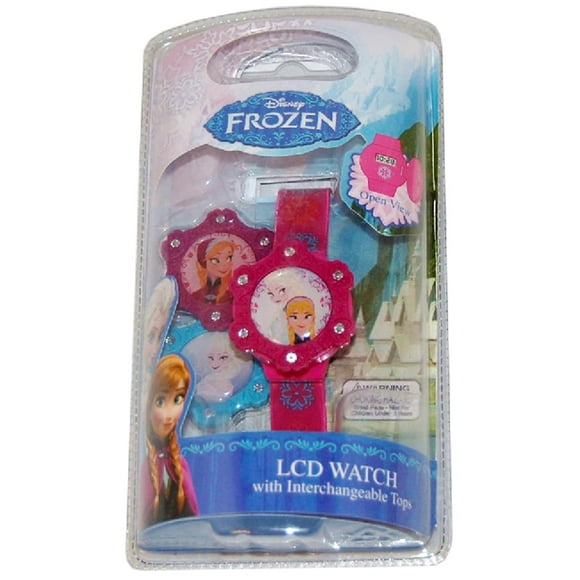 Frozen LCD Watch With Interchangeable Tops