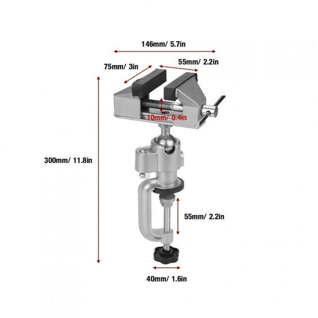 Étau de Banc Réglable et Robuste en Alliage d'Aluminium avec Design de Mâchoire en Caoutchouc, Rotation à 360 Degrés pour Atelier de Serrure, Serrage et Stabilisation de Pièce