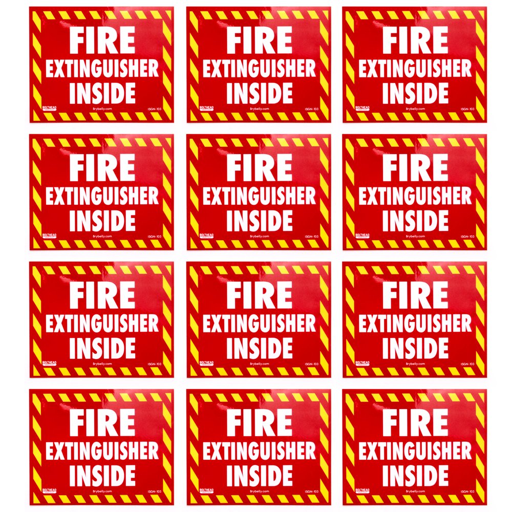 Fire Extinguisher Inside Vinyl Sticker 12pack