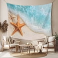thumbnail image 2 of Coastal Starfish Large Tapestry for Bedroom Wall Hanging Tapestry, Simple Summer Nautical Ocean Beach Ceiling Backdrop Tapestries Poster Blanket Wall Decor for Teens Room Living Room Dorm 86" x 104", 2 of 8