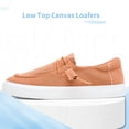 thumbnail image 3 of Obtaom Light Weight Canvas Loafers Women Boat shoes Slip on Loafers Comfortable Lace up Canvas Fishion Sneakers(Orange,US9), 3 of 7