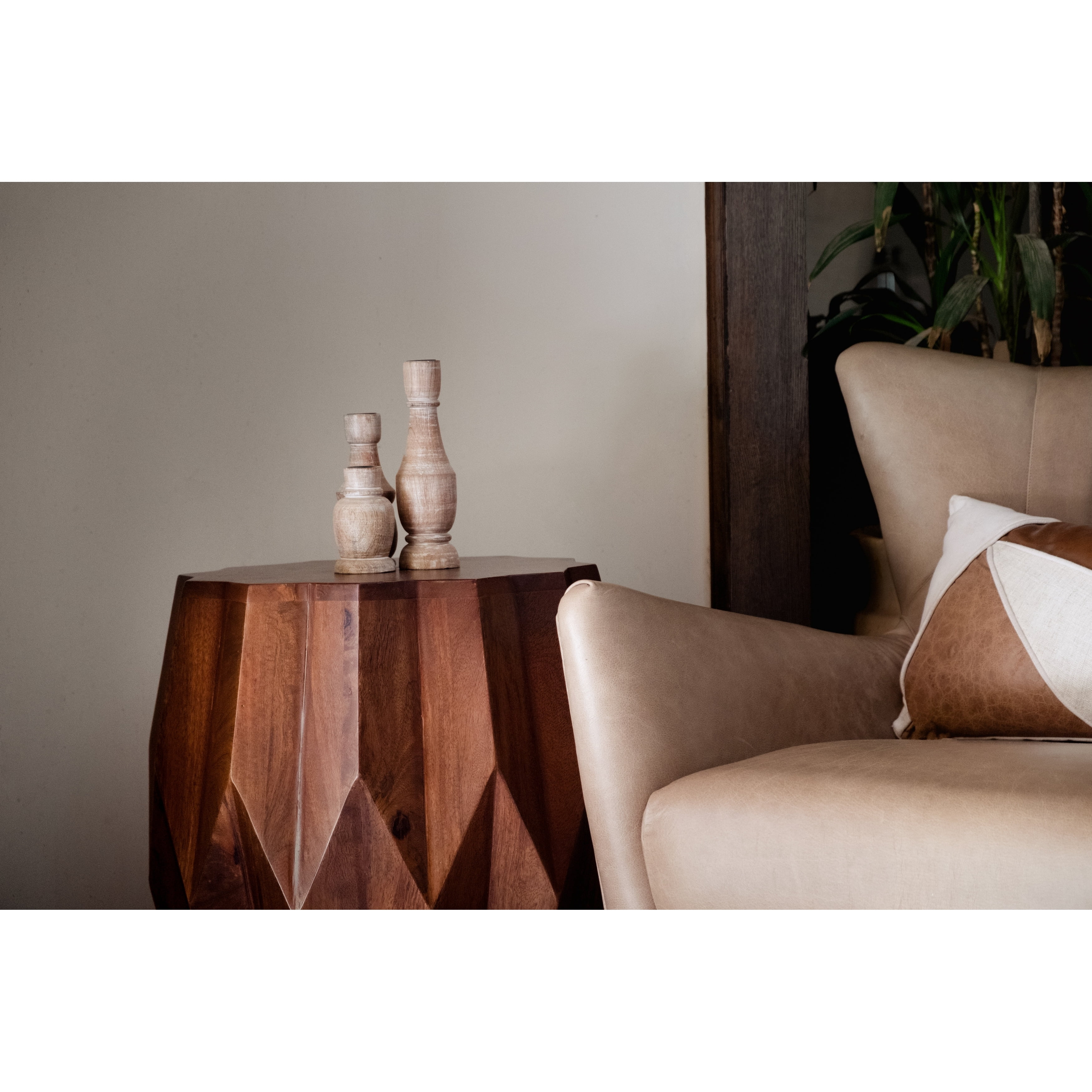 Chantell Solid Wood Accent Table Deep Brown