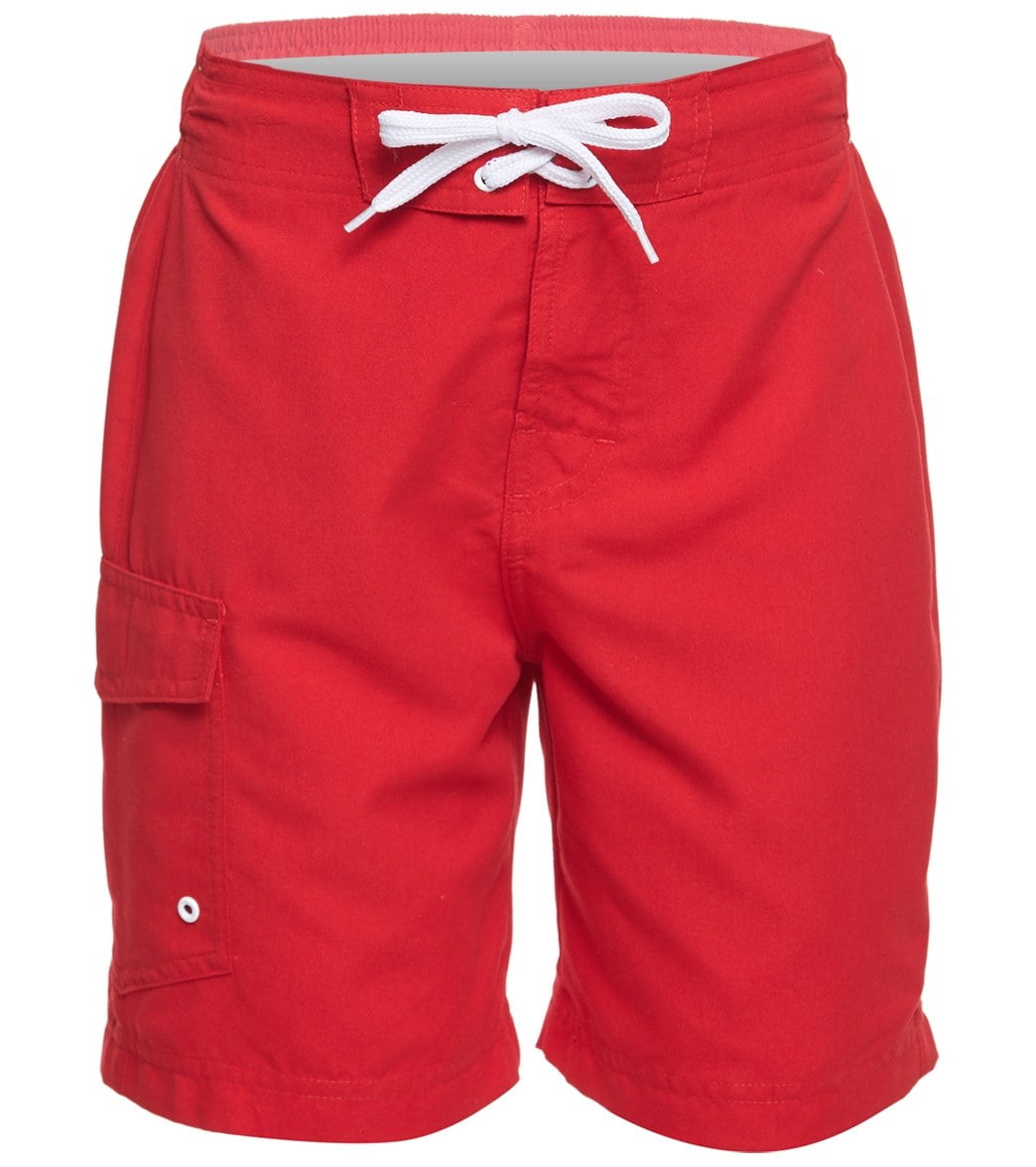 Sporti Boys' Solid EBoard Short 416 (XSmall, Red)