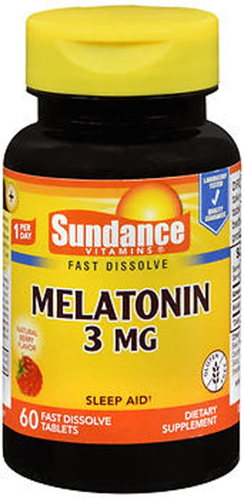 Sundance Vitamins Melatonin Berry Tablets, 3 mg, 60 Count