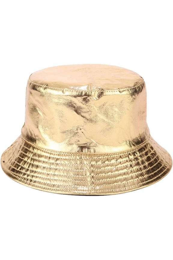 Trendy Waterproof Fisherman Hats Metallic Bucket Hat for Women and Men