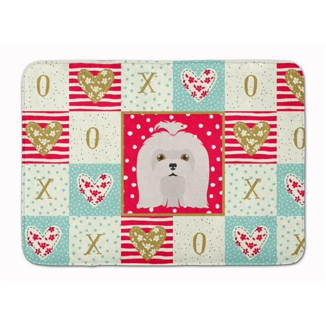Tapis en Mousse à Mémoire de Forme Lavable en Machine Maltese Love 19 x 27 Po
