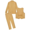 thumbnail image 3 of Zaldita Men's Formal 3 Pieces Suit Wedding Gentleman Outfit One-Button Blazer Vest Pants Set Khaki XXL, 3 of 7