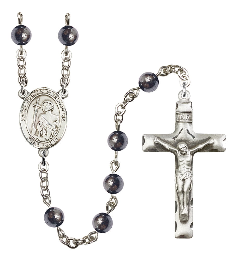 Extel Saint Adrian of Catholic Rosary Beads for Men, Made in