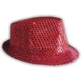 thumbnail image 1 of Chapeau Fedora à Sequins (Rouge), 1 of 3