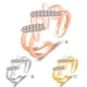 thumbnail image 5 of Sonducket Anillo abierto de cristal para niñas, ajustable, elegante, estético, mano, nudillo, joyería para fiesta, boda, fecha, regalo, oro Roségold 20piezas, 5 of 6
