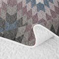 thumbnail image 5 of Erosebridal Vintage Geometric Bed Spread Queen, Traditional Wave Stripe Queen Coverlet Set, Charcoal Mauve Slate 3-Piece, 1 Quilt and 2 Pillowcases, 5 of 7
