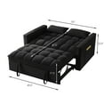 thumbnail image 5 of Convertible Chair Bed, 4 in 1 Convertible Sofa Bed Sleeper Chair with Adjustable Backrest & 2 Pillows, Built-in Side Pokcets & Handle, Pull Out Sofa Bed Couch Loveseat Sleeper for Small Space, Black, 5 of 9