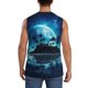 thumbnail image 4 of Fotbe Hawaiian Beach Pirate Moon Men's Camiseta sin Mangas Estampada para Hombres, Playera Casual para Gimnasio, Entrenamiento, Playa-Small, 4 of 7