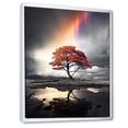 thumbnail image 2 of Designart "Orange Tree Rainbow delicate Radiance" Floral Floater Framed Canvas Print, 2 of 7