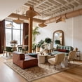 thumbnail image 5 of Toyoso 9'x12' Extra Large Traditional Mocha Rug, Ornate Botanical Border Master Suite Silicone Carpet, 0.25" Slim Machine Washable Non-Slip Area Rug for Great Room, Durable High-Traffic Large Rug, 5 of 9