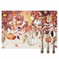 thumbnail image 2 of Fall Pumpkin Placemats Set of 8 Maple Leaves Red Leaf Vintage Letter Heat Insulated Linen Place Mats, Washable Stain-Proof Table Mats for Dining Tables Holiday Decor 13x19inch, 2 of 9
