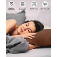 thumbnail image 4 of Boho Brown Leather Texture Pillow Covers King Size 2 Pack, Modern Yellow Striped Soft Bed Throw Pillowcases Breathable Cooling Long Lumbar Body Pillow Sham Cover for Bed Sofa 20''x36'', 4 of 7