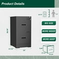 thumbnail image 3 of Superday 2 Drawer File Cabinets, 18” D Vertical File Cabinet with Lock, Locking Filing Cabinet for Home Office, Black Metal Filing Cabinets for Hanging Letter/Legal Folders, Easy Assemble, 3 of 7