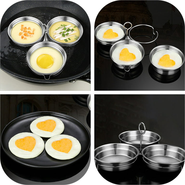 Hemoton 1 Set Egg Poacher Pan Nonstick Poached Egg Maker Stainless Egg  Poaching Pan 