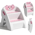 thumbnail image 1 of Banquito plegable de 2 escalones para niños pequeños TPN rosa antideslizante, 1 of 9