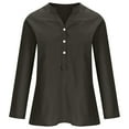 thumbnail image 4 of Loose T Shirts for Women Summer Tunic Tops Crew Neck 3/4 Sleeve Cotton Linen Blouses, 4 of 6