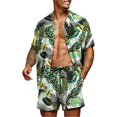 thumbnail image 1 of Chemises Hawaïennes pour Hommes Chemises Décontractées à Manches Courtes Imprimées Ensemble de Shorts, 1 of 4
