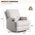 thumbnail image 4 of Bonzy Home Recliner Chair, Adjustable Backrest, Modern Design – Comfortable Manual Recliner for Living Room, Bedroom & Office, White, 4 of 6