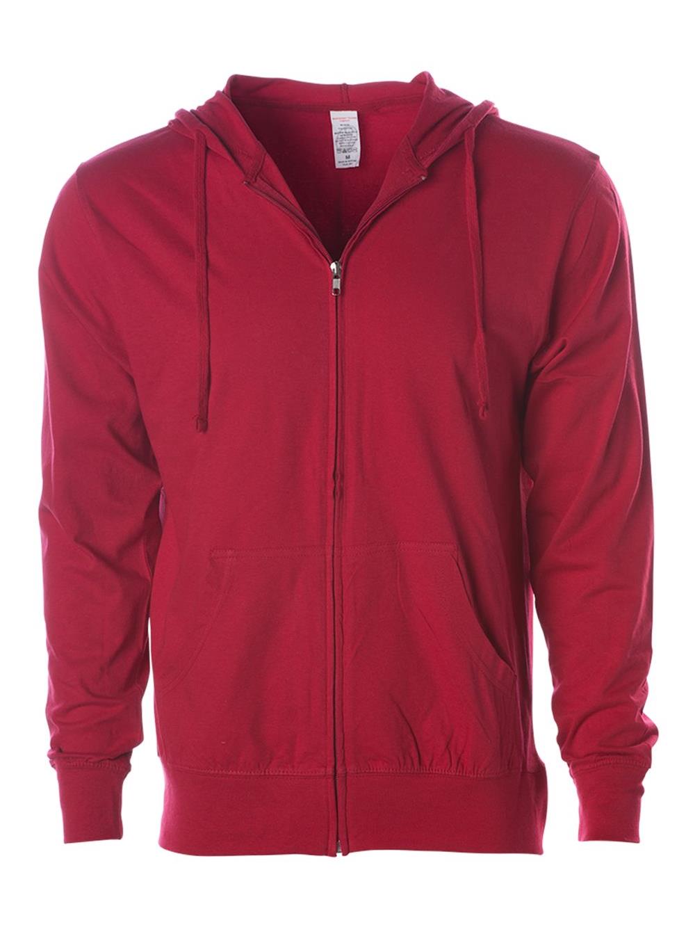 Lightweight Jersey Hooded Full-Zip T-Shirt Independent Trading Co SS150JZ