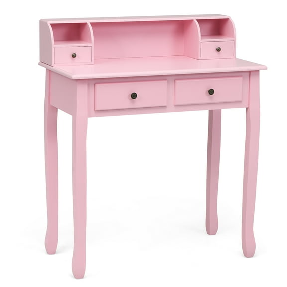 Topbuy Kids Collection Organizer Drawer with Floating Writing Desk, Pink