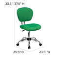 thumbnail image 3 of Pemberly Row Mid-Back Mesh Office Swivel Chair in Bright Green, 3 of 7