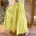 thumbnail image 3 of Boho Maxi Skirt for Women Tiered Flowy A Line Elastic Waist Lace Long Skirt 2025 Vintage Summer Casual Beach Skirts, 3 of 6